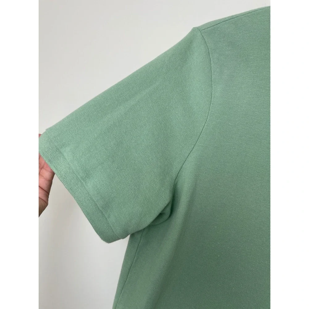 Polo Ralph Lauren Mens Large Classic Fit Pique Polo Shirt Light Green Pony Logo